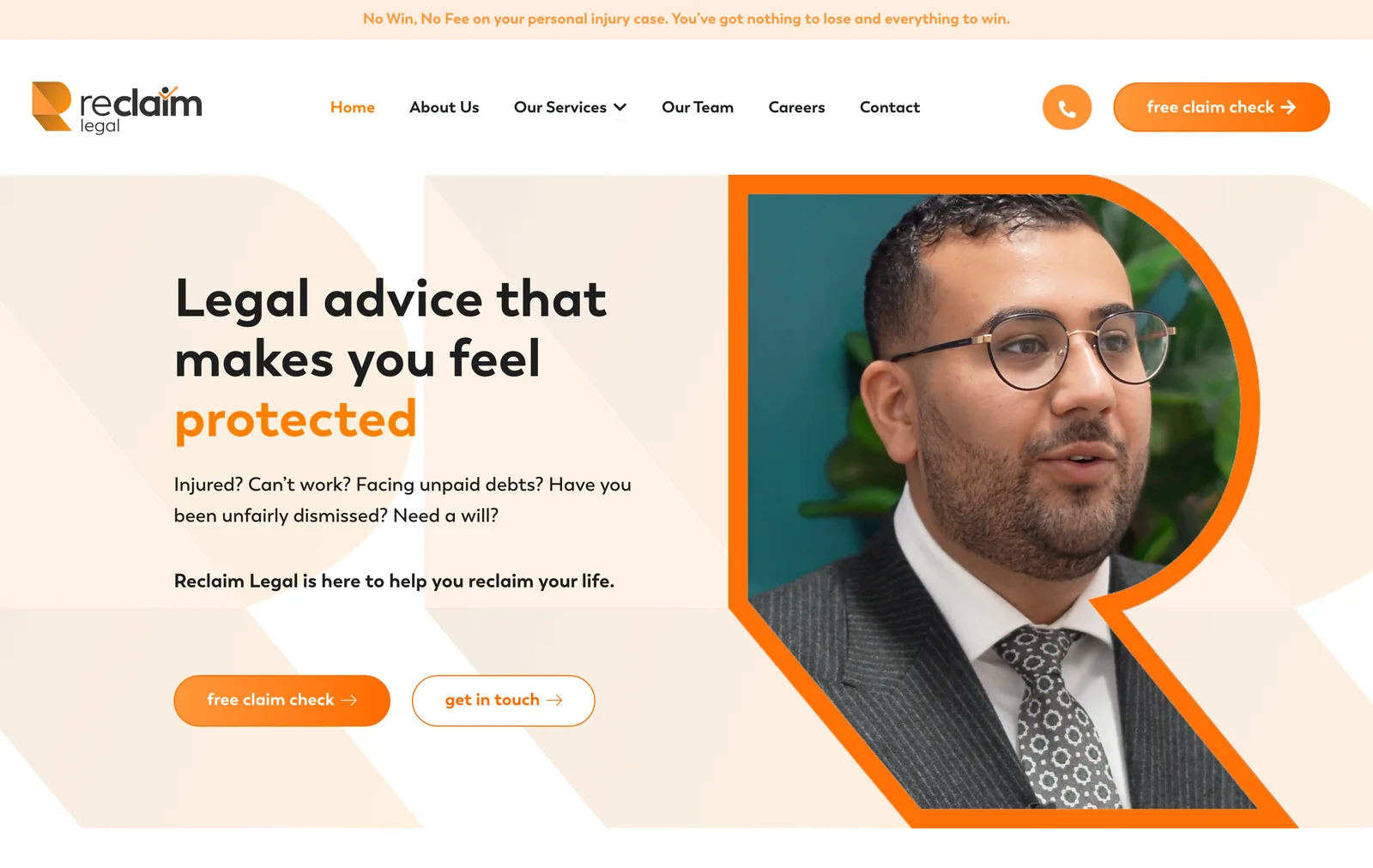 Reclaim Legal website preview