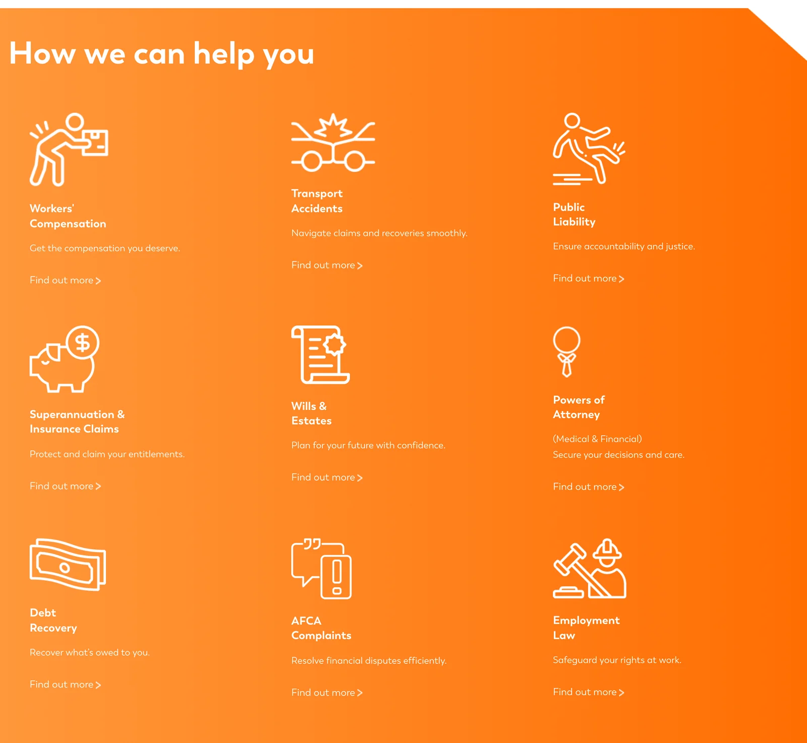 Reclaim Legal homepage design